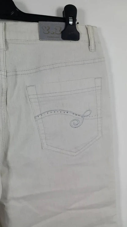 Pantacourt en Jean Blanc Swallow jeans - Taille L - État Neuf