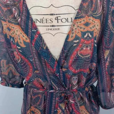 Robe Tunique ELORA Voile Bohème – Imprimé Paisley – Taille 1 – NEUVE