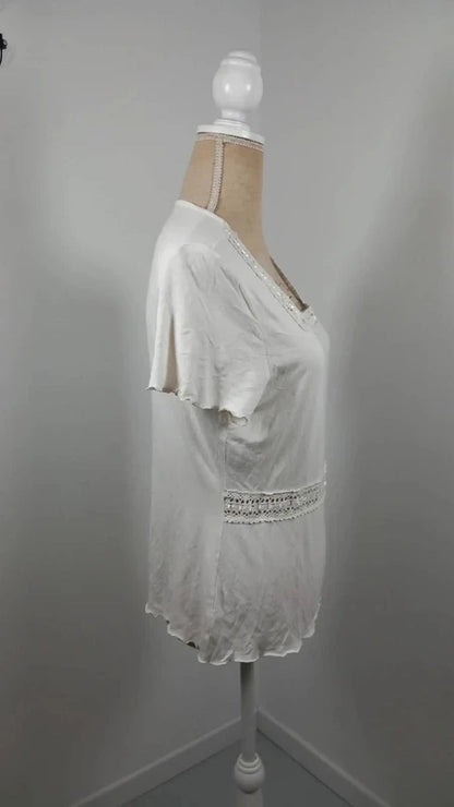 Haut Romantique Agnès Flo Blanc - Taille 44/46 - Très Bon État