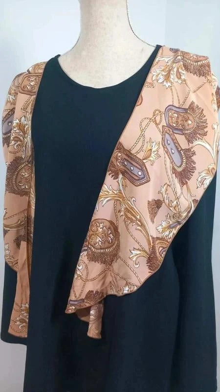 Pull Tunique Vintage Actuelle- T. 54 - Neuf (sans étiquette) - Foulard Chaines