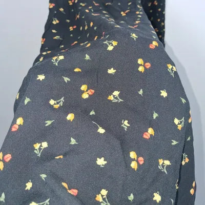 Flowy floral wide-leg trousers - Bohemian chic style - Size L (US 10/12)
