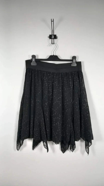 Jupe Noire en Tulle Ligne à suivre - Taille 42 - Coupe Asymétrique à Pointes