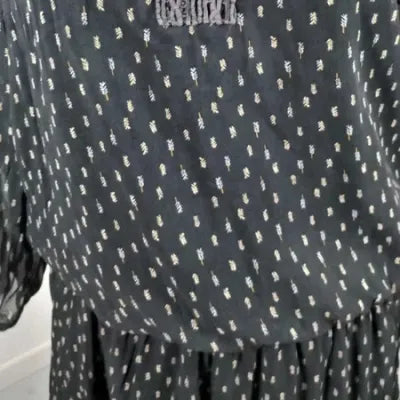 Fluid Short Dress BRÉAL - Black with Patterns - Size 42 (XL)