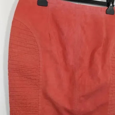 Laura Jo Coral Short Skirt - Size L (UK 12) - Rock Style with Zips & Panels