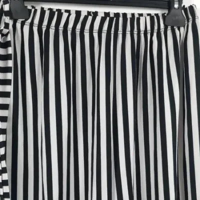 Pantalon Fluide Palazzo Rayé Noir & Blanc – Style Graphique – NEUF – Taille 4