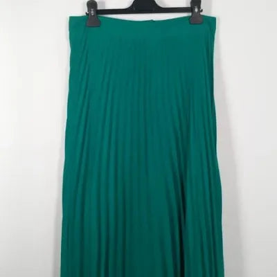 Jupe Longue Plissée Cache Cache – Vert Émeraude – Boutons Décoratifs – Taille 40