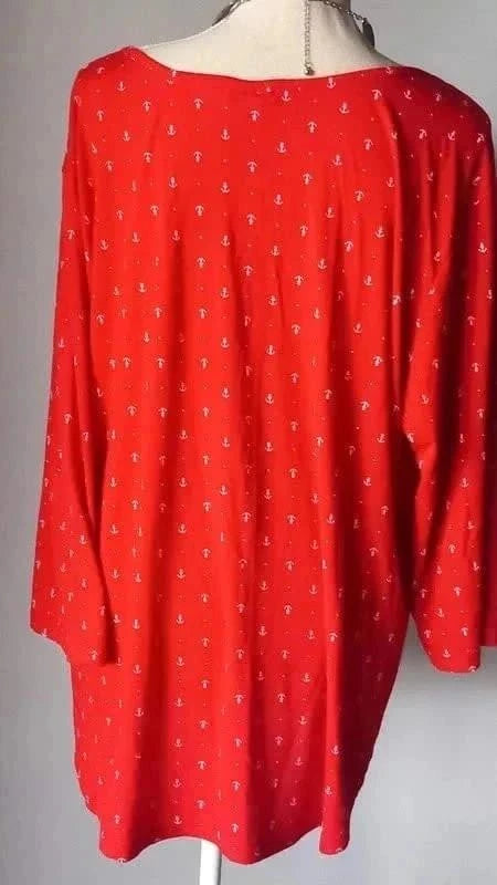 Tunique rouge motif ancre taille 54/56 de chez Bleu Bonheur