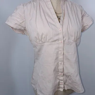 Chemisier Cintré Nude Rose beige Zara – Manches Froncées – Taille XL