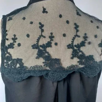 Black Sleeveless Lace & Tulle Top - Play In Collection - M/L - New