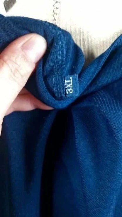 Tunique bleu marine col en v strass 3XL 50/52