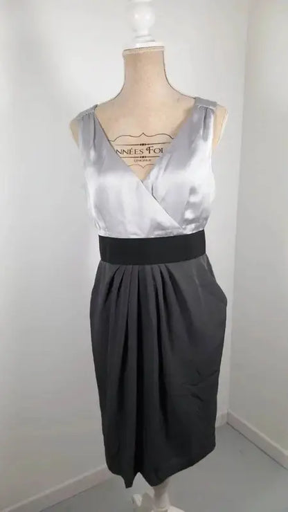 Robe Satinée H&M 40 - Neuve - Coupe Cache-Cœur & Poches