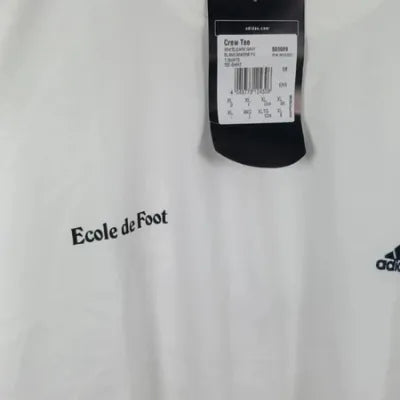 T-shirt Adidas Blanc "École de Foot" Neuf avec étiquette Taille XL