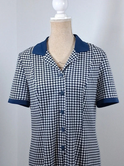 Robe chemise vintage motif géométrique rétro Phildar – Taille 48