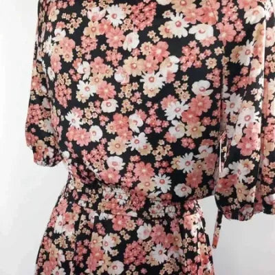 Robe mi-longue vintage fleurie neuve – Style Rétro/Romantique – Taille 38