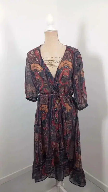 Robe Tunique ELORA Voile Bohème – Imprimé Paisley – Taille 1 – NEUVE