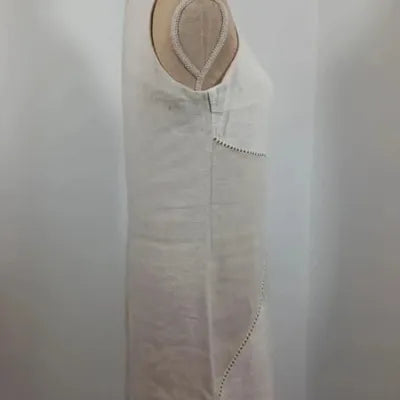 Jacqueline Riu 100% Linen Dress – Beige & Ecru Size 2 (US 6/8)