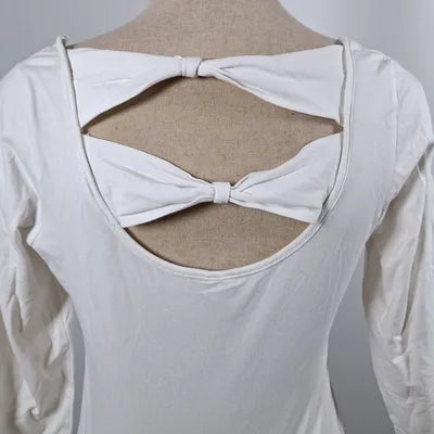 White Walk and Talk Top – Backless double knot & Leopard print – Size 38/40 – NEW