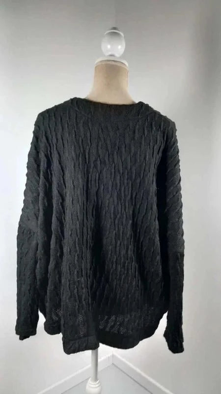 Pull Léger Jean Marc Philippe - Maille Relief Noire - Taille 52/54