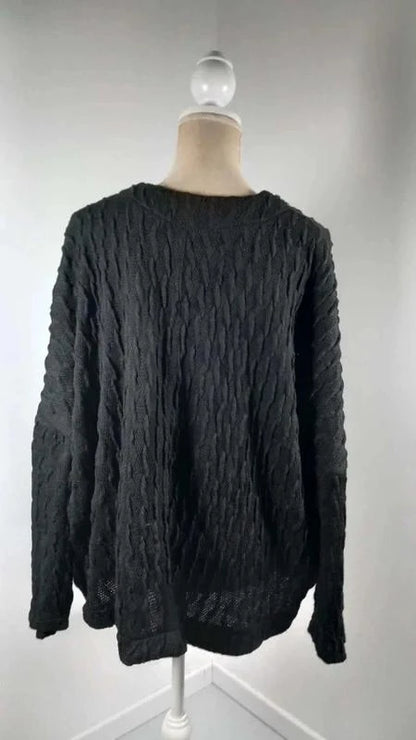 Pull Léger Jean Marc Philippe - Maille Relief Noire - Taille 52/54