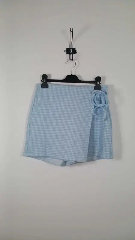 Sky blue and white gingham skort – Kiabi – Size S