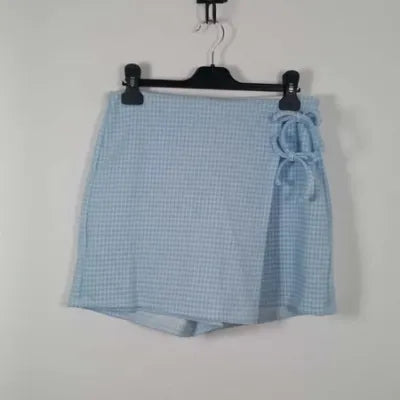 Sky blue and white gingham skort – Kiabi – Size S