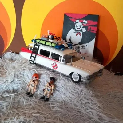 Ghostbusters - Ecto-1 Vehicle + Winston & Janine Figures - Vintage Collector Toy