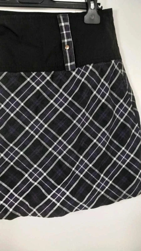 Jupe Courte cache cache - Taille 38 - Neuve - Motif Écossais / Tartan Noir