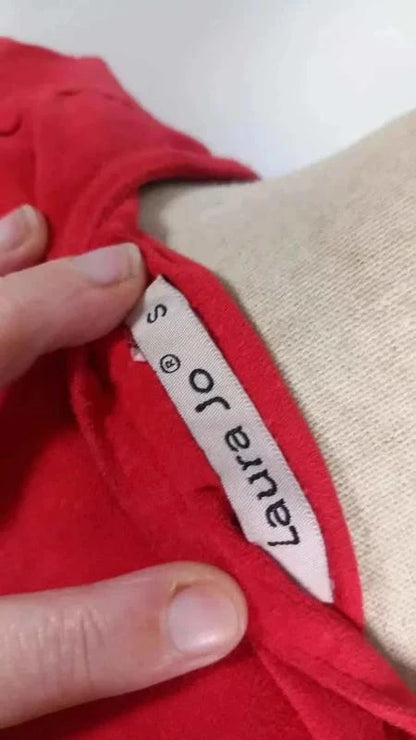 Veste Perfecto Rouge en Suédine Laura Jo - Taille S (36) - Coupe Ajustée