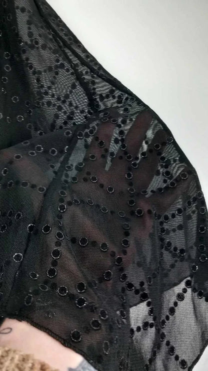 Jupe Noire en Tulle Ligne à suivre - Taille 42 - Coupe Asymétrique à Pointes
