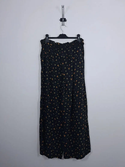 Flowy floral wide-leg trousers - Bohemian chic style - Size L (US 10/12)