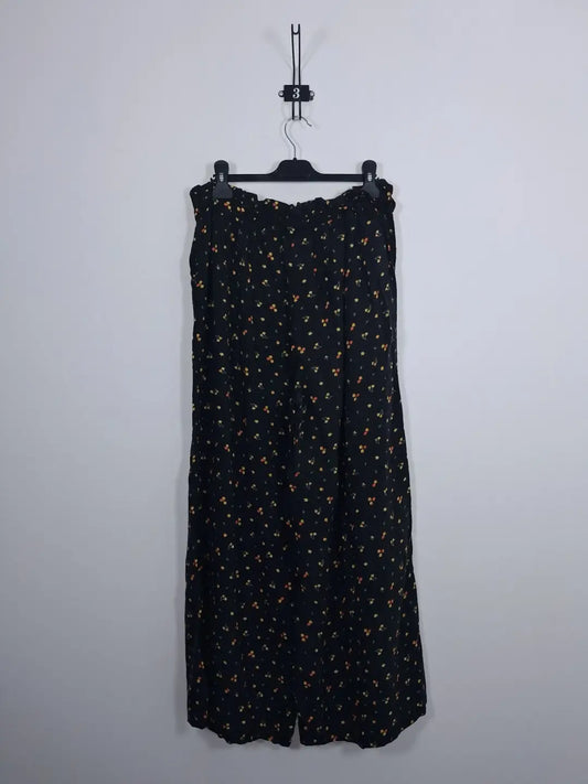 Flowy floral wide-leg trousers - Bohemian chic style - Size L (US 10/12)