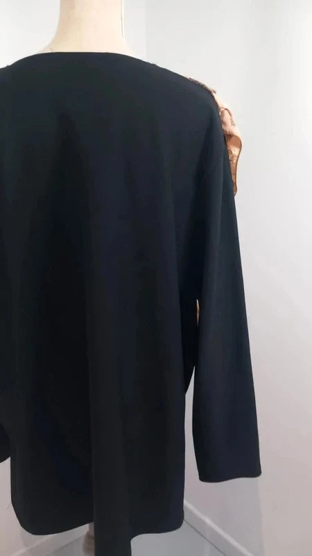 Pull Tunique Vintage Actuelle- T. 54 - Neuf (sans étiquette) - Foulard Chaines