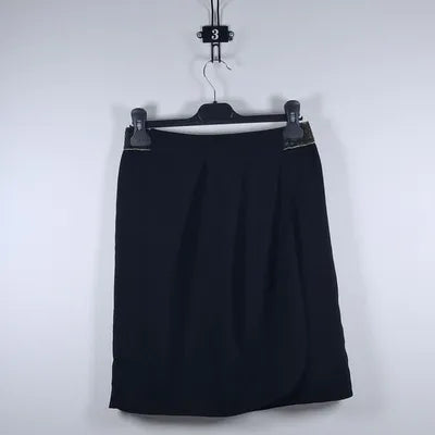 Jupe noire portefeuille Camaïeu – Taille S – Ceinture dorée