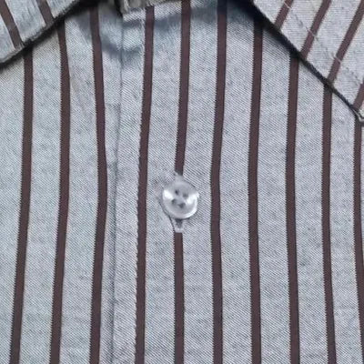Men's Shirt Adriano Jacometti Size 41/42 - New Grey/Brown Stripes