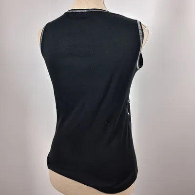 Kiabi Woman Patchwork Tank Top – Graphic & Rhinestone Style – Size 38/40 (M)
