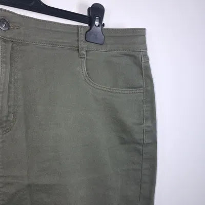 Jupe en jean kaki Kiabi – Taille 44 – Effet frangé