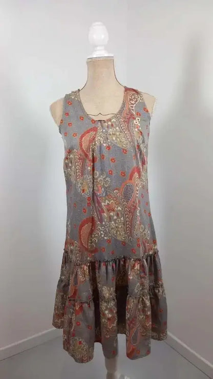 Robe Bohème Jacqueline Riu - Imprimé Paisley & Dos Dentelle - Taille 36