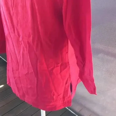 Tunique Bohème 100% Lin Rouge Éclatant – Taille 40