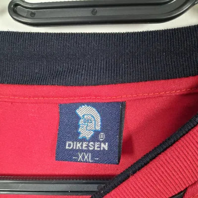 DIKESEN Two-Tone Red Black Sports T-Shirt – Graphic Print – Mesh – Size XXL