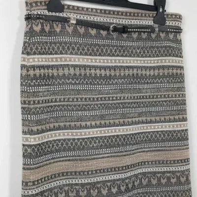 Jupe Droite Jacquard Armand Thierry – Tons Beige/Gris – T.38
