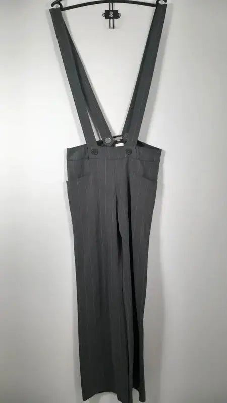 Wide-Leg Trousers with Braces - Working Girl Style - New - UK 10
