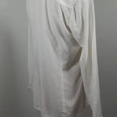 Miss Captain Shirt – White Dotted Swiss & Mother-of-pearl Buttons – Fitted – Size 38