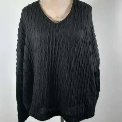Pull Léger Jean Marc Philippe – Maille Relief – Coupe Chauve-Souris – Col V – Grande Taille 52/56