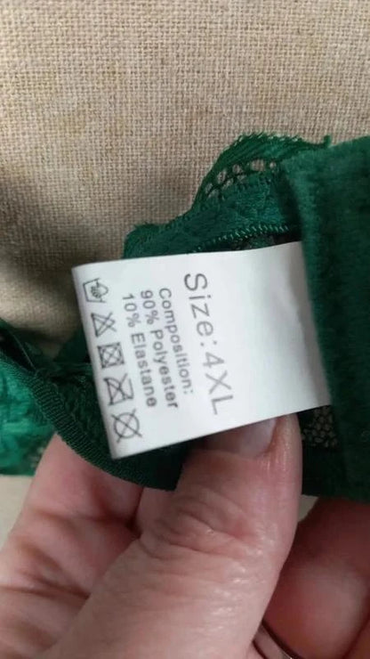 Magnifique Soutien-Gorge Dentelle Vert Sapin - Taille 4XL (Neuf)