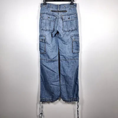 MIM Fluid Lightweight Denim Cargo Pants – Y2K / Streetwear Style – Size 34
