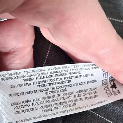 Pantalon de Tailleur Fluide Gris à Rayures Tennis Primark – Coupe Droite – Taille 40