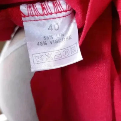 Tunique Bohème 100% Lin Rouge Éclatant – Taille 40