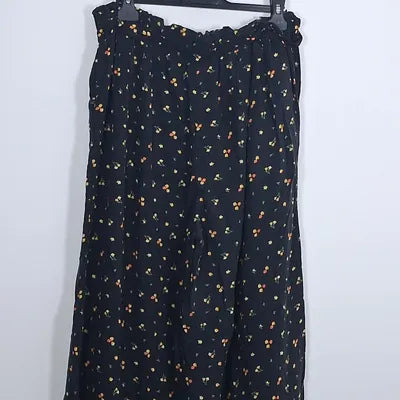 Flowy floral wide-leg trousers - Bohemian chic style - Size L (US 10/12)