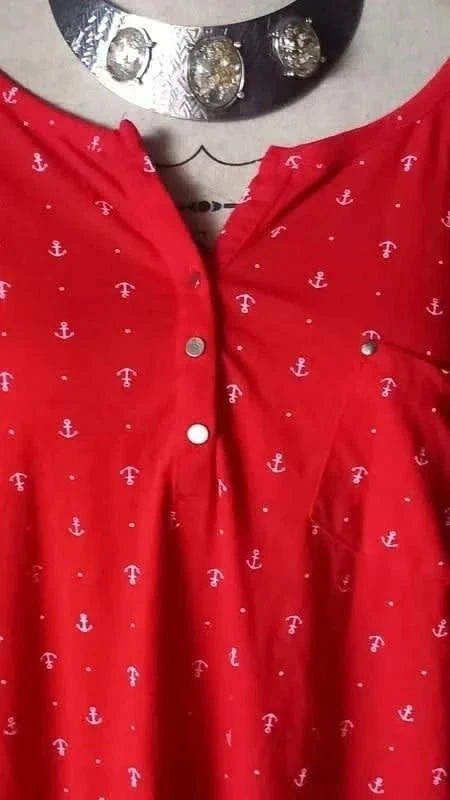 Tunique rouge motif ancre taille 54/56 de chez Bleu Bonheur