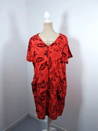 NEW COLINE Floral Midi Dress – Bohemian Style Criss-Cross Back – Size L